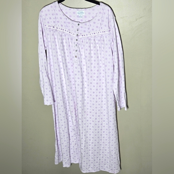 Lanz Of Salzburg Cottagecore Grandmacore Henley Nightgown, Large - Picture 1 of 3